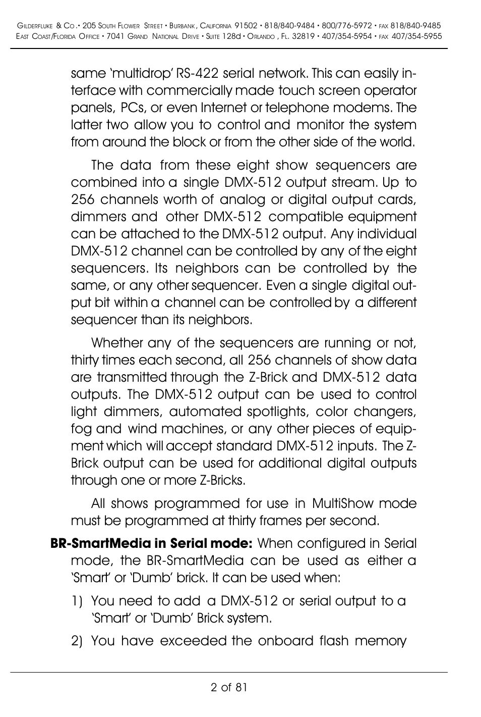 2 of 81 | Gilderfluke&Co BR-SmartMedia User Manual | Page 10 / 89