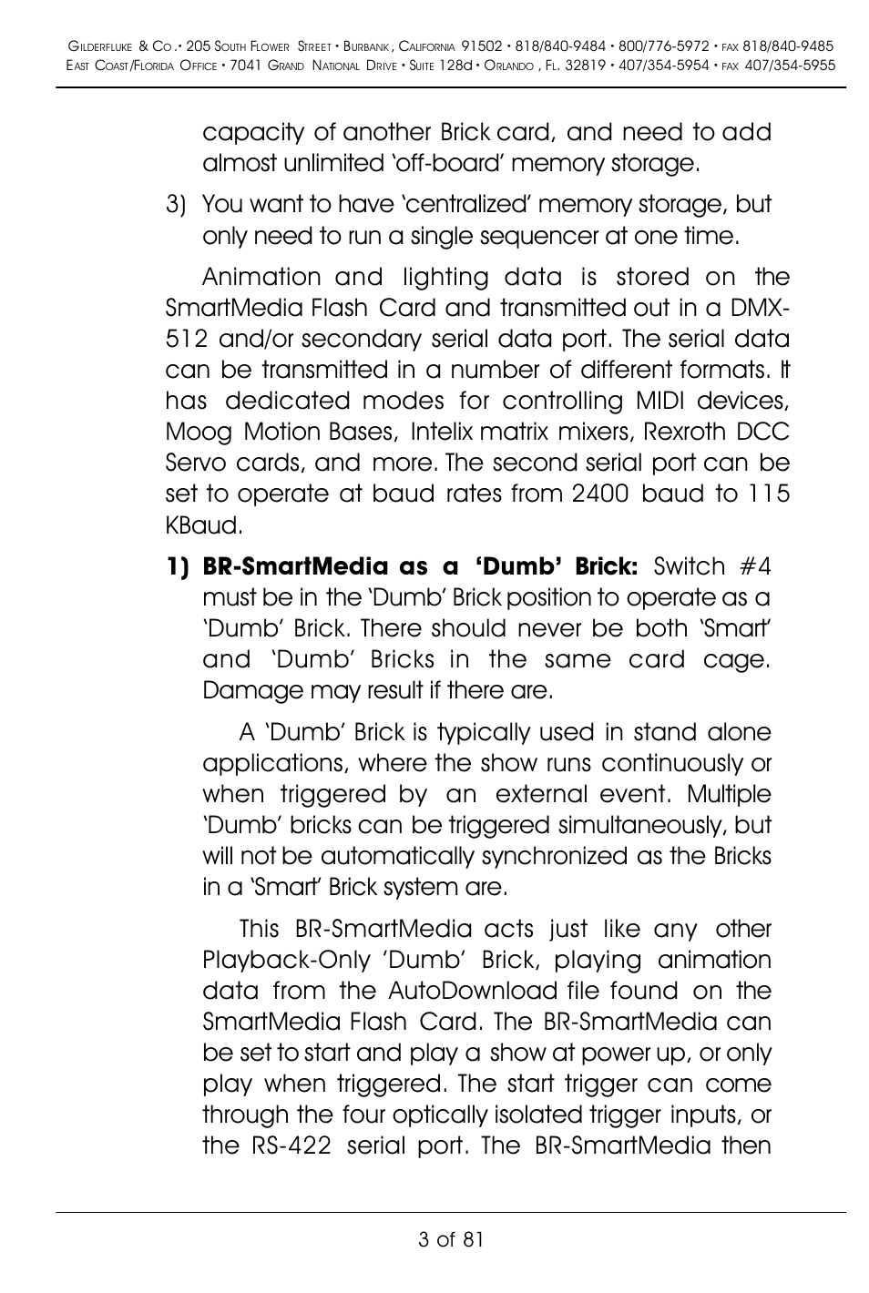 3 of 81 | Gilderfluke&Co BR-SmartMedia User Manual | Page 11 / 89