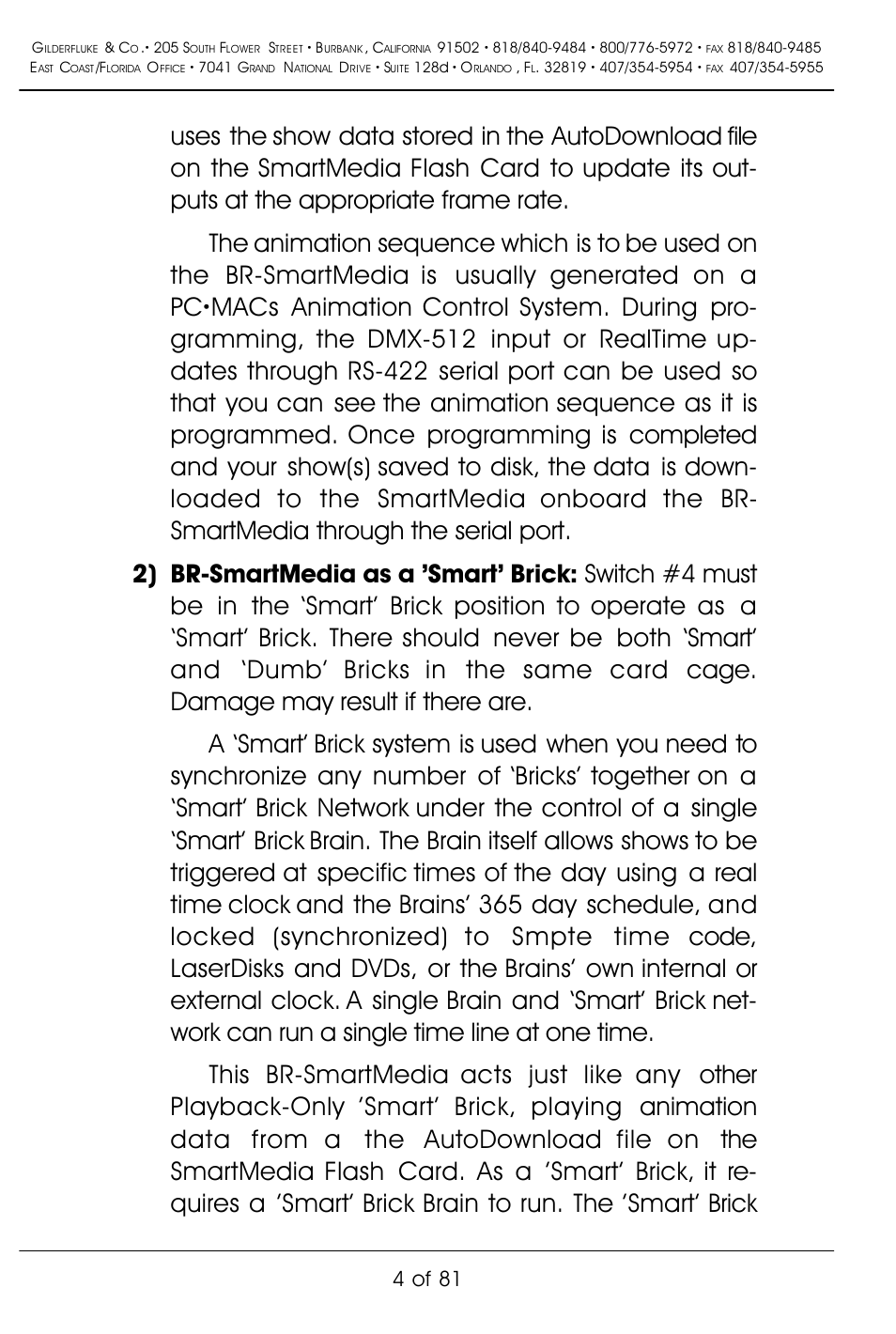 4 of 81 | Gilderfluke&Co BR-SmartMedia User Manual | Page 12 / 89