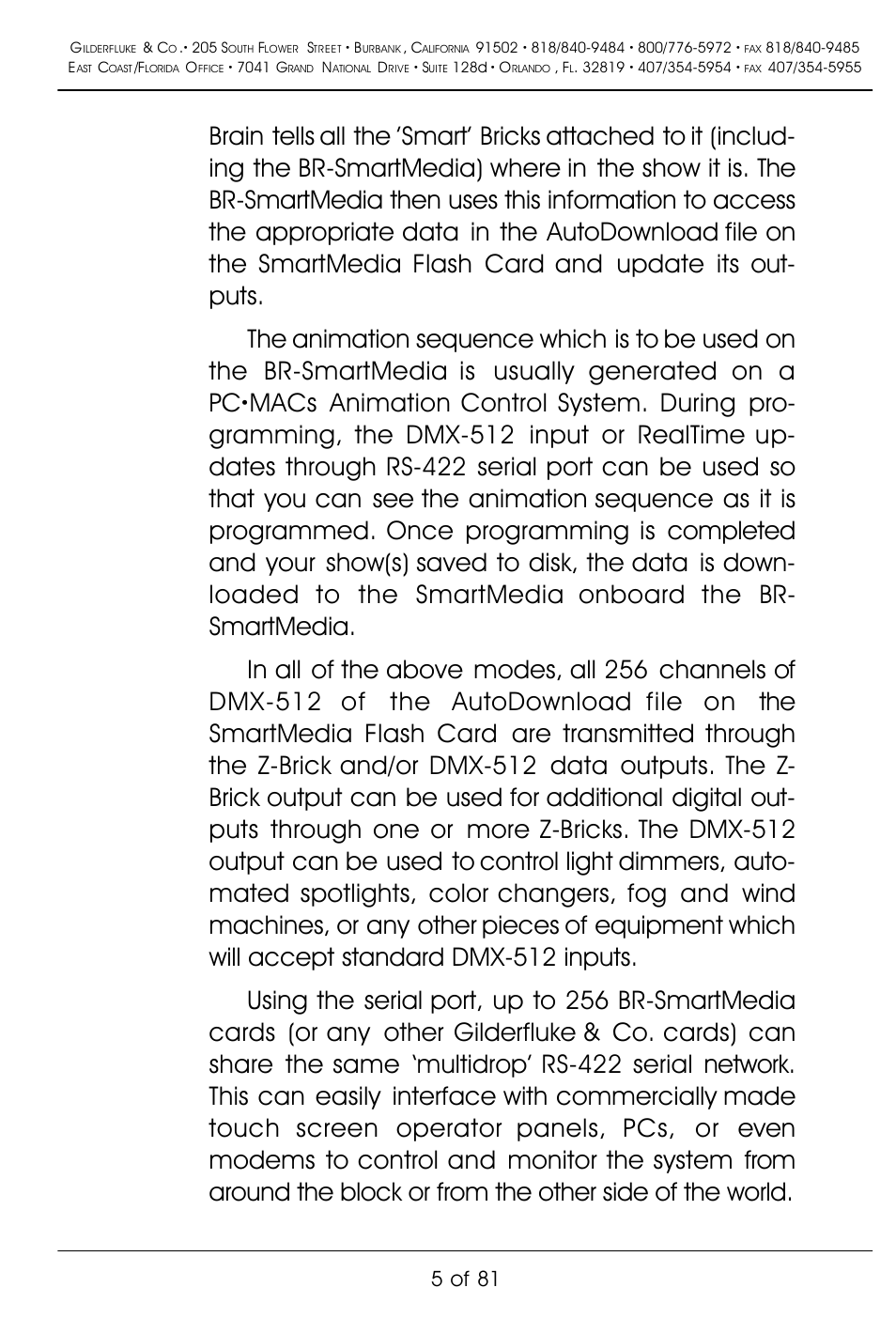 5 of 81 | Gilderfluke&Co BR-SmartMedia User Manual | Page 13 / 89