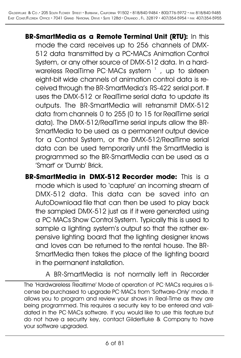 6 of 81 | Gilderfluke&Co BR-SmartMedia User Manual | Page 14 / 89