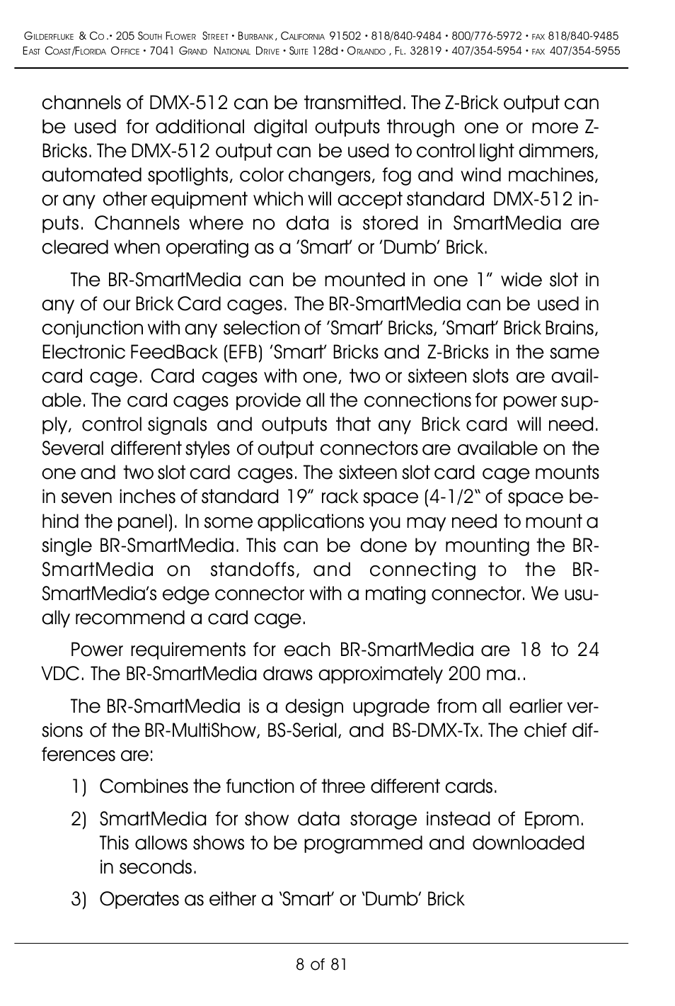 8 of 81 | Gilderfluke&Co BR-SmartMedia User Manual | Page 16 / 89