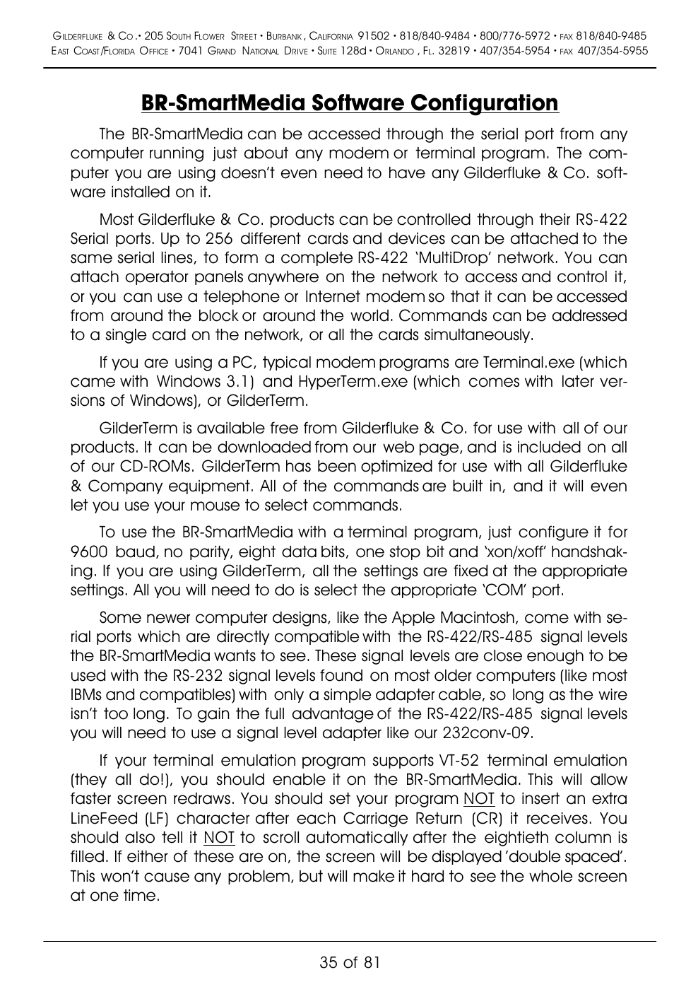 Br-smartmedia software configuration, 35 of 81 | Gilderfluke&Co BR-SmartMedia User Manual | Page 43 / 89