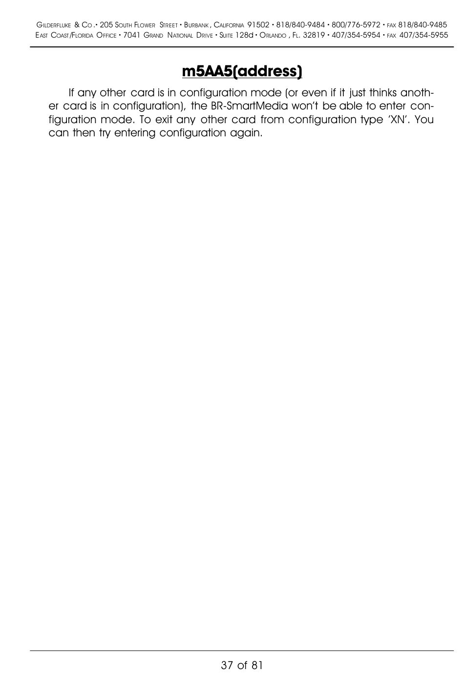 M5aa5(address), 37 of 81 | Gilderfluke&Co BR-SmartMedia User Manual | Page 45 / 89