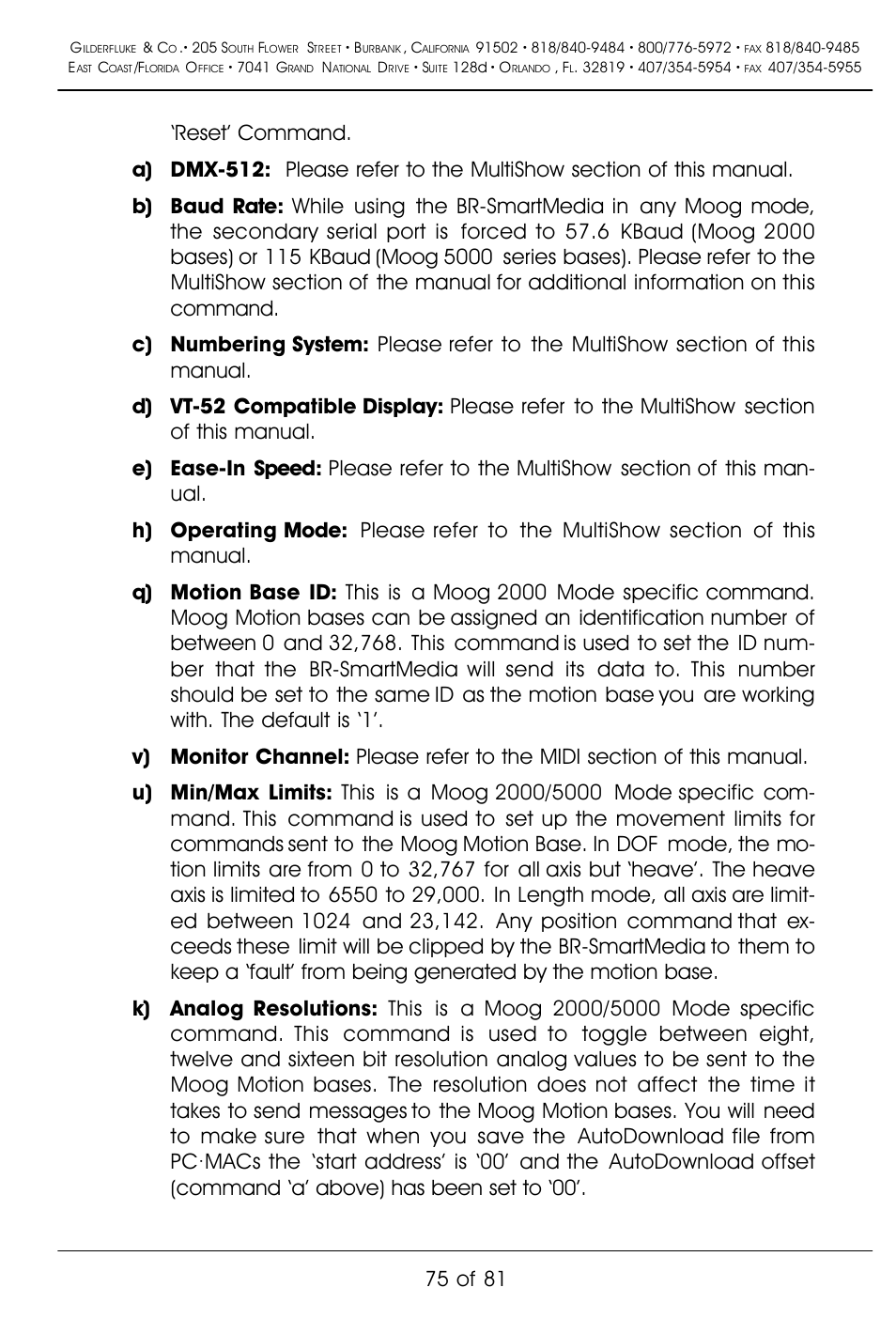 75 of 81 | Gilderfluke&Co BR-SmartMedia User Manual | Page 83 / 89