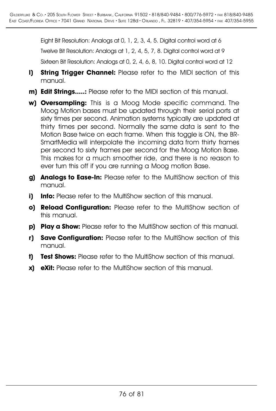 76 of 81 | Gilderfluke&Co BR-SmartMedia User Manual | Page 84 / 89