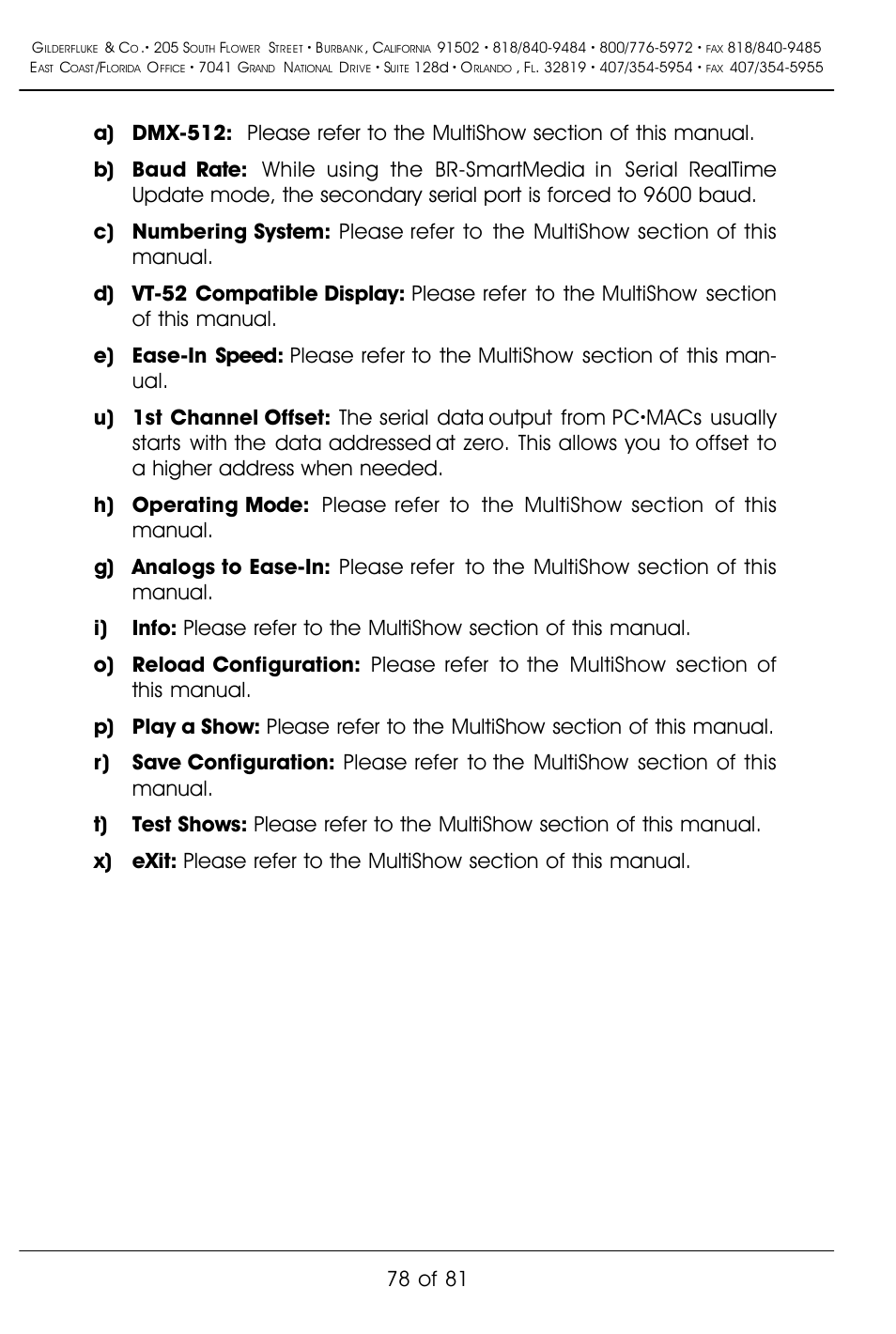 78 of 81 | Gilderfluke&Co BR-SmartMedia User Manual | Page 86 / 89