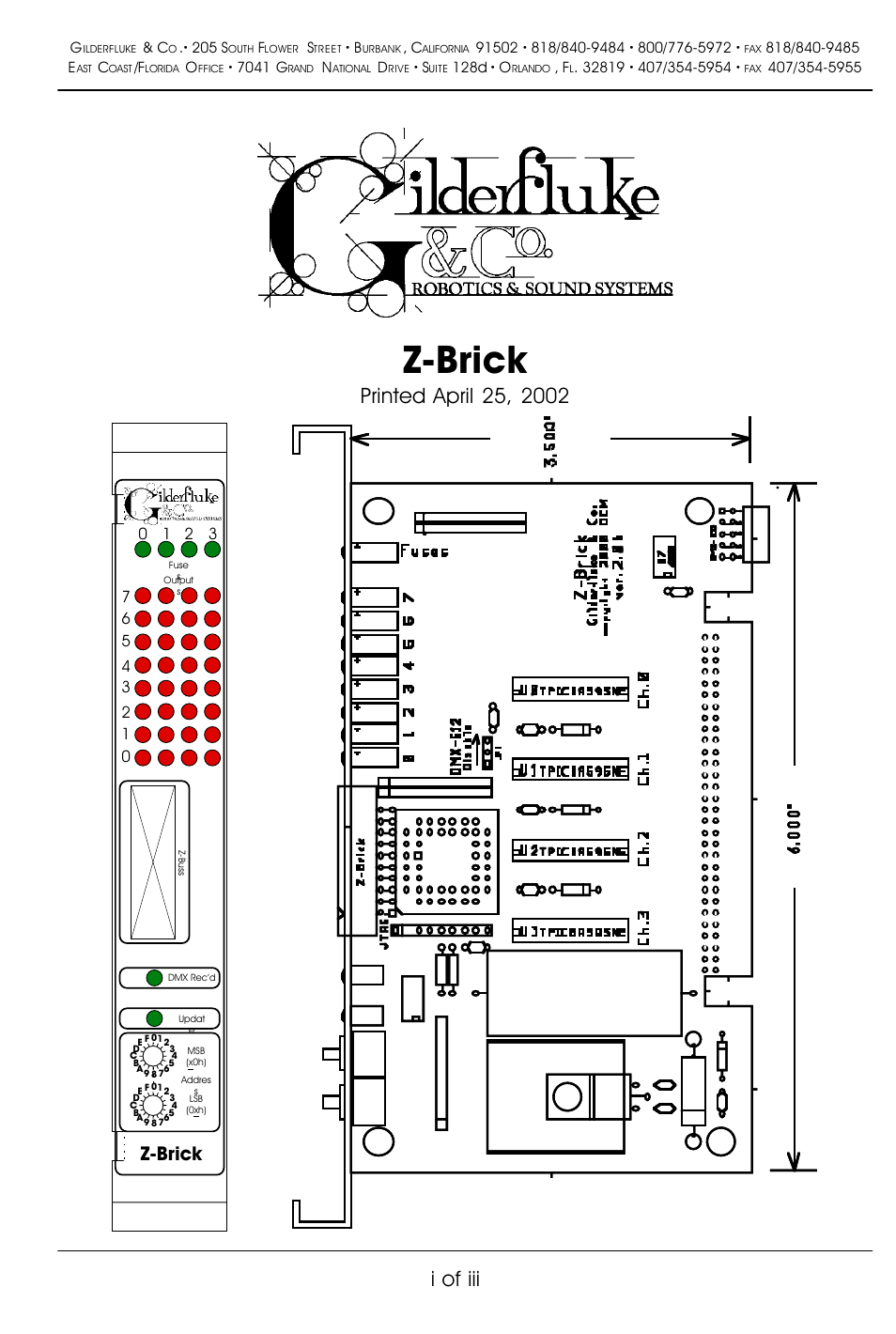 Gilderfluke&Co Z-Brick User Manual | 16 pages