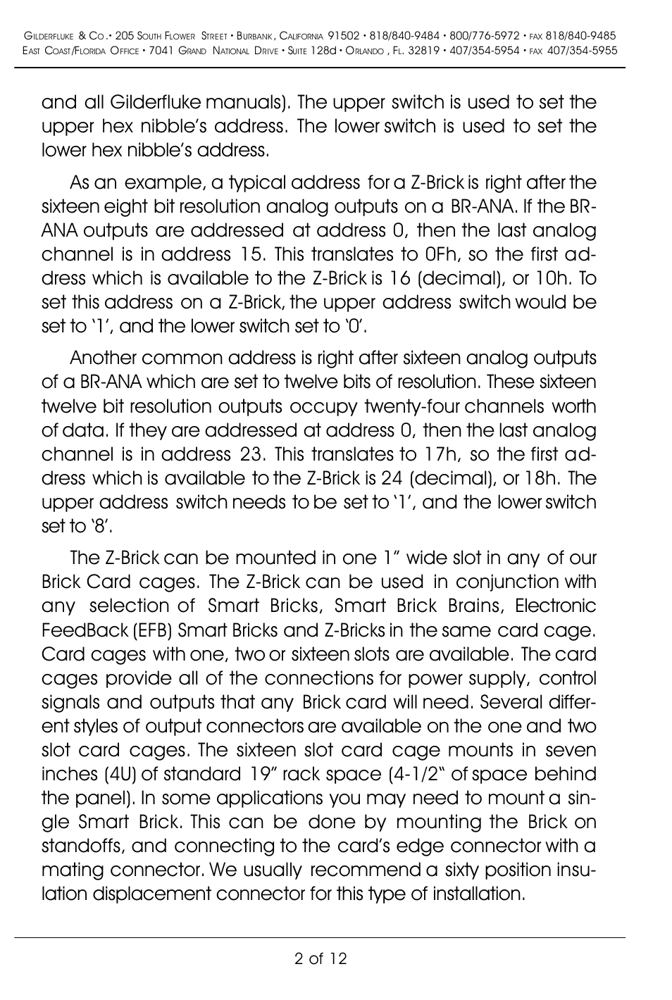 2 of 12 | Gilderfluke&Co Z-Brick User Manual | Page 6 / 16