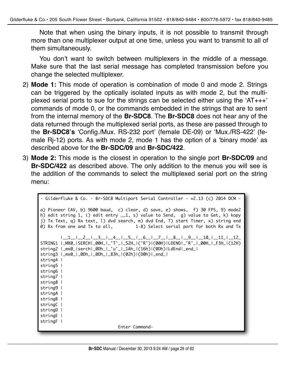 Gilderfluke&Co BR-SDC Serial Device Controller User Manual | Page 29 / 62