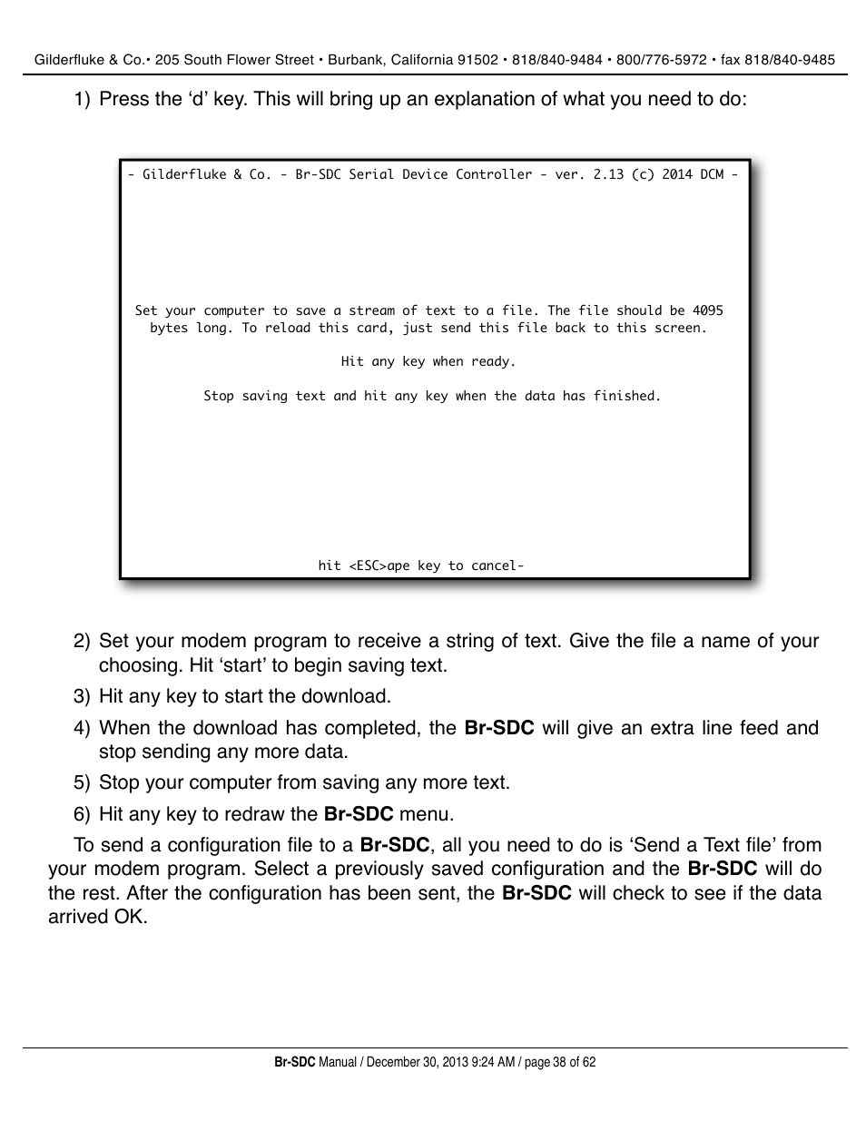 Gilderfluke&Co BR-SDC Serial Device Controller User Manual | Page 38 / 62