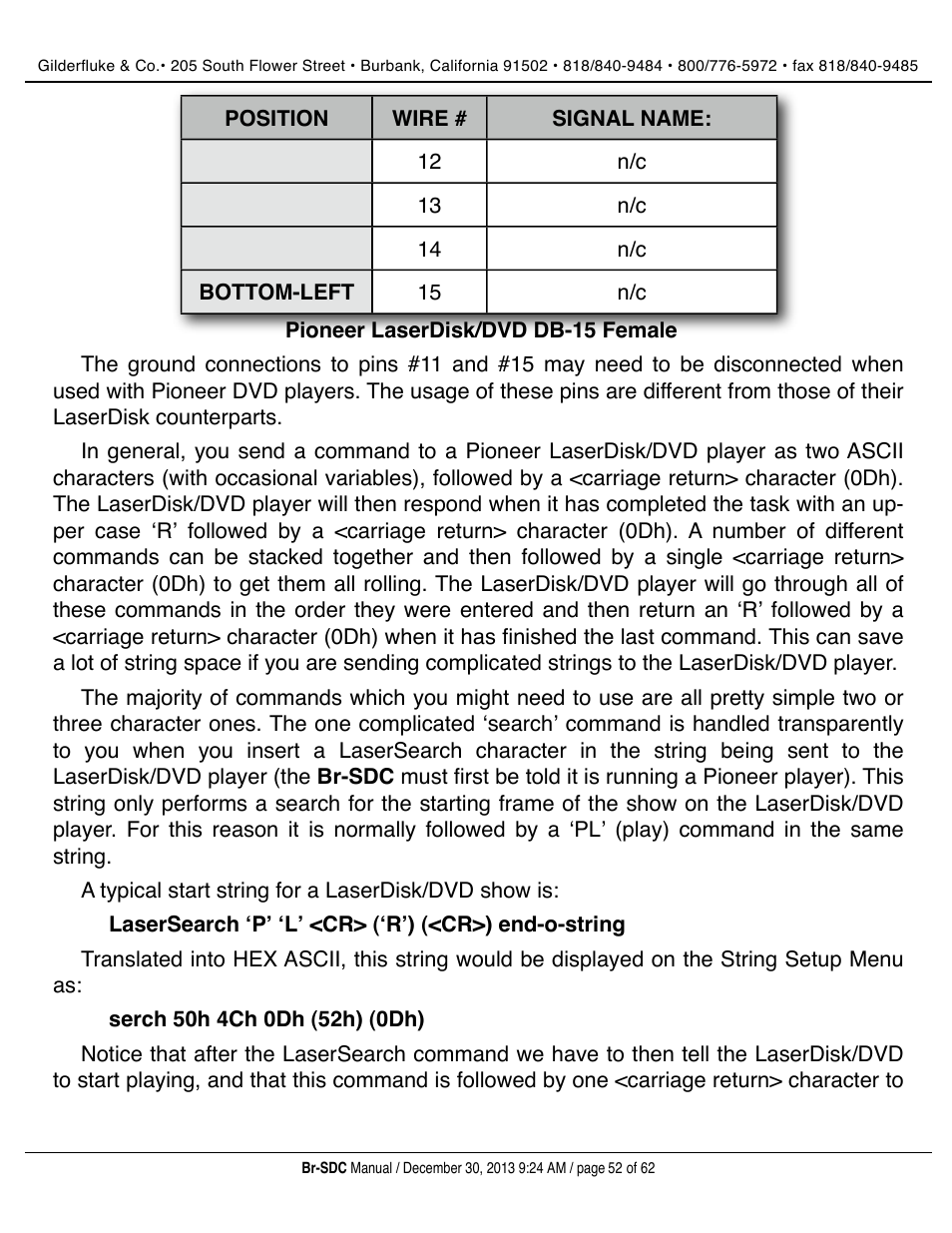 Gilderfluke&Co BR-SDC Serial Device Controller User Manual | Page 52 / 62