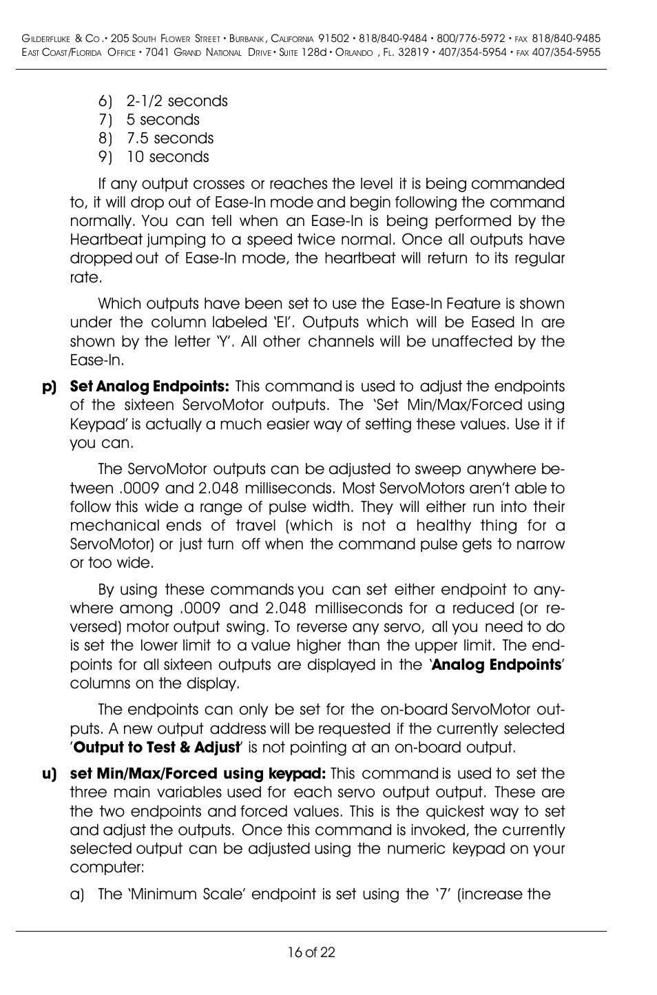16 of 22 | Gilderfluke&Co DMX-512 Input Servo Motor Controller User Manual | Page 20 / 26