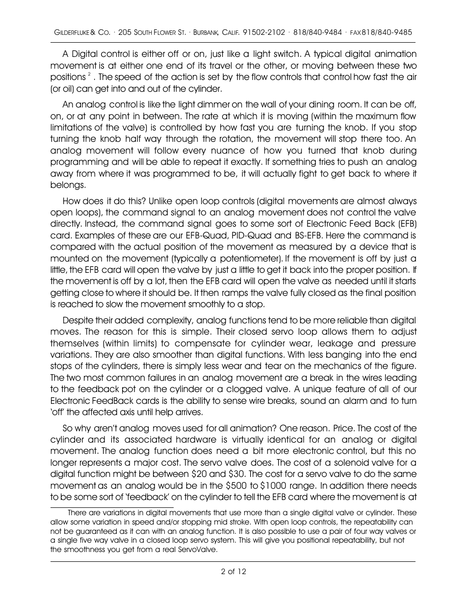 Gilderfluke&Co Quad EFB Controller User Manual | Page 2 / 12