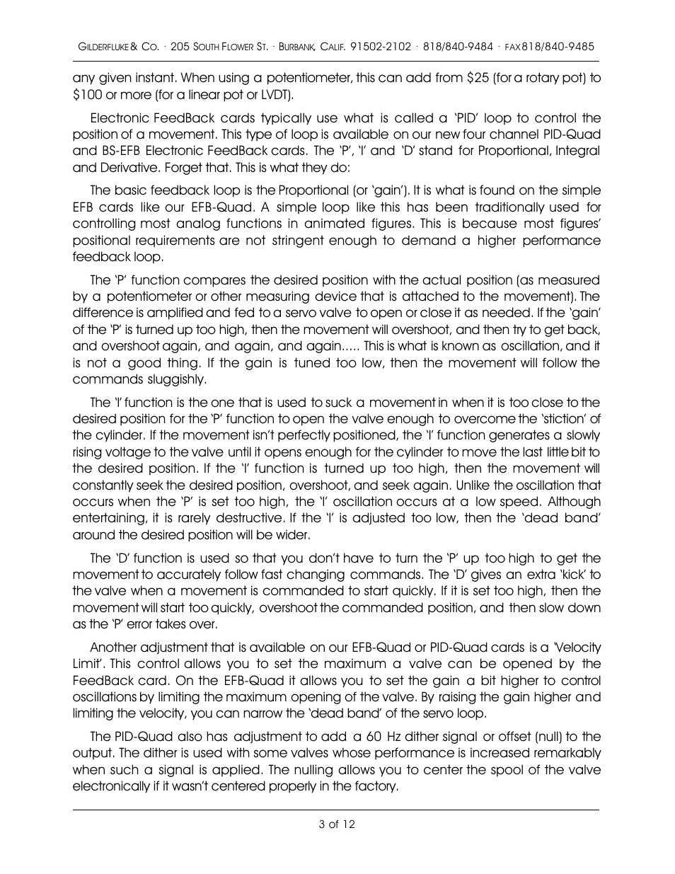 Gilderfluke&Co Quad EFB Controller User Manual | Page 3 / 12
