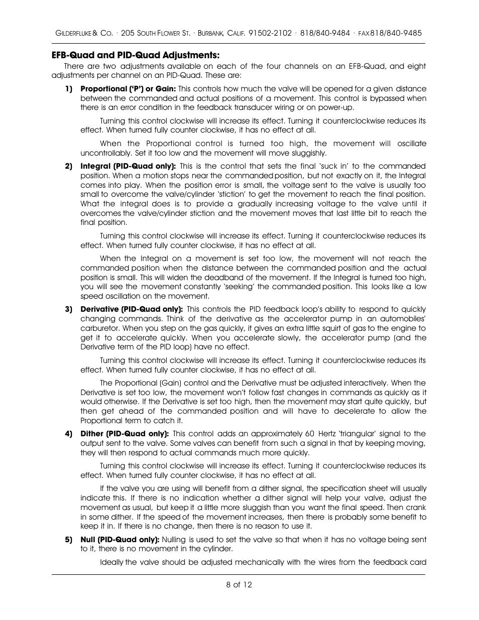 Gilderfluke&Co Quad EFB Controller User Manual | Page 8 / 12