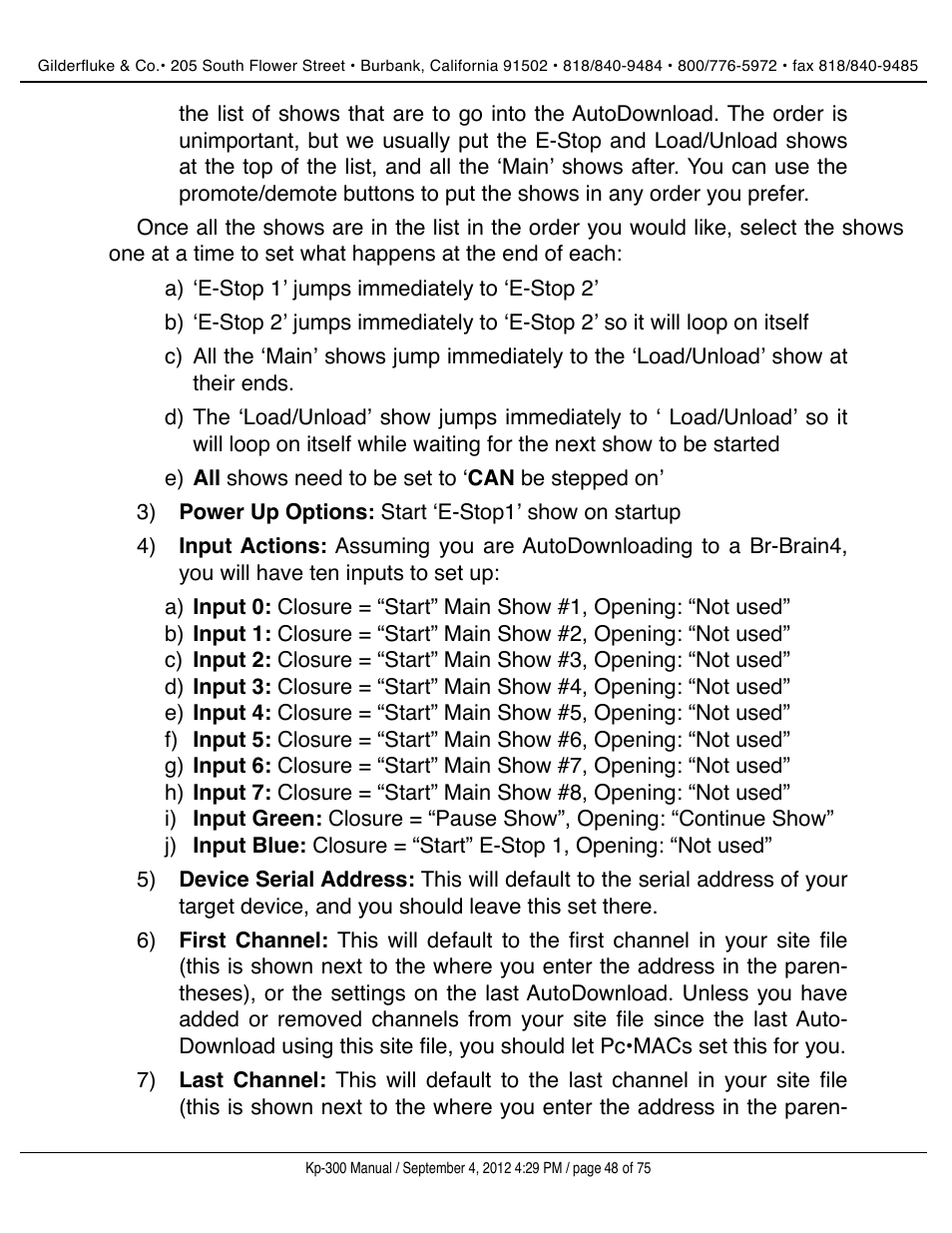 Gilderfluke&Co KP-300 Smart Brick Control Panel User Manual | Page 48 / 75