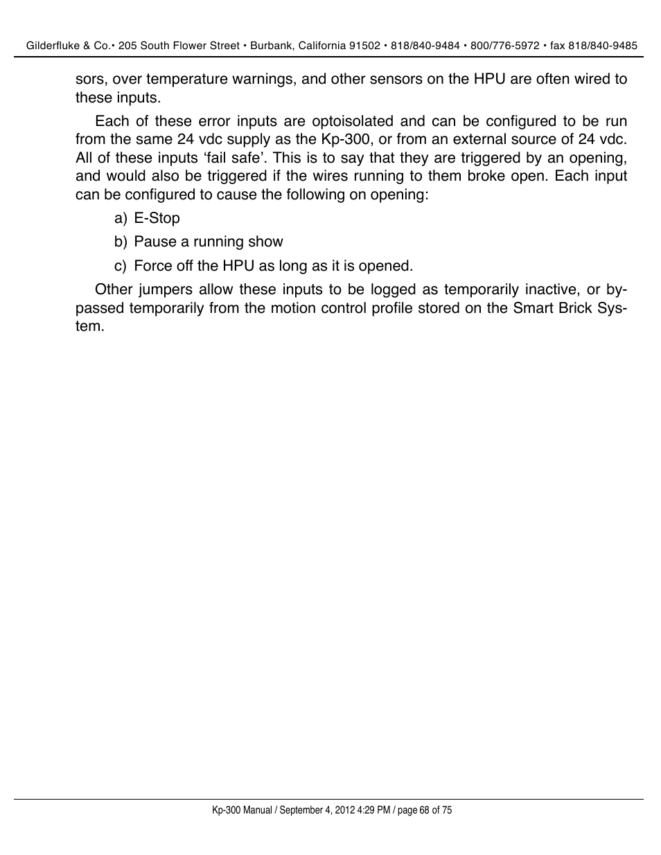 Gilderfluke&Co KP-300 Smart Brick Control Panel User Manual | Page 68 / 75