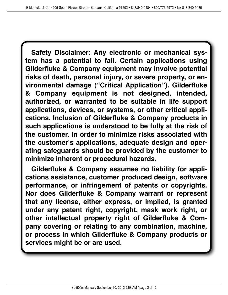 Gilderfluke&Co DMX-512 Input DC Dimmer User Manual | Page 2 / 12