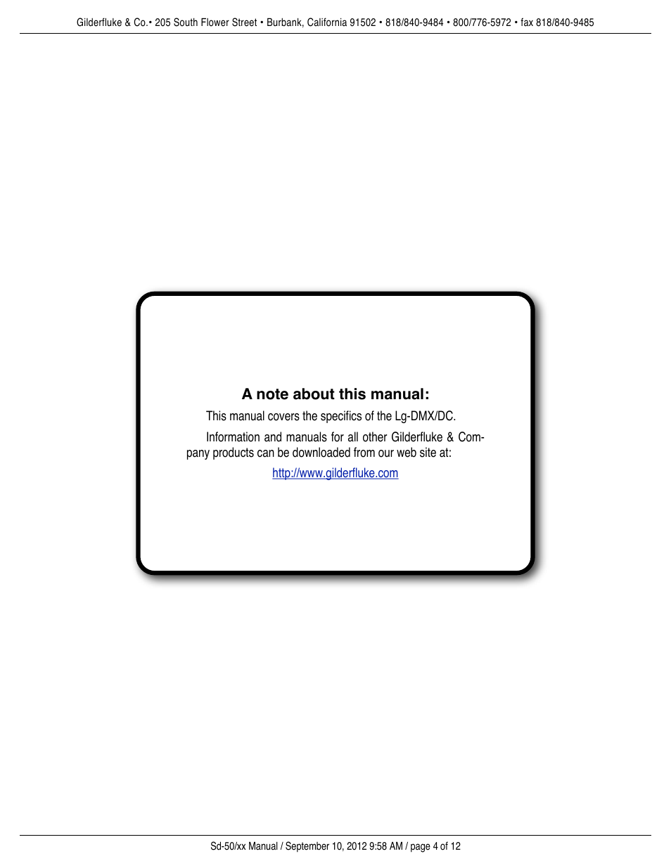 Gilderfluke&Co DMX-512 Input DC Dimmer User Manual | Page 4 / 12