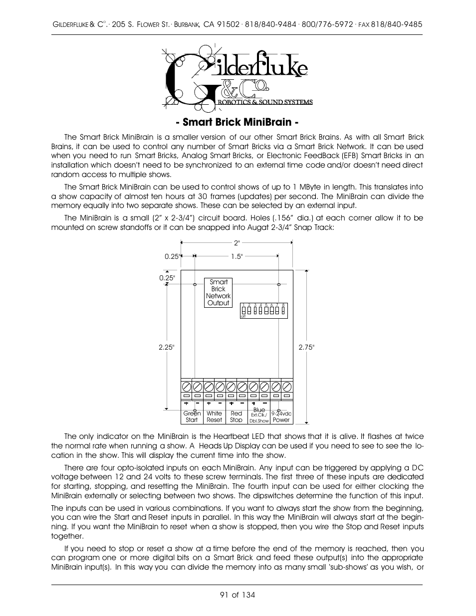 Smart brick minibrain | Gilderfluke&Co old Smart Brick Manual User Manual | Page 101 / 144