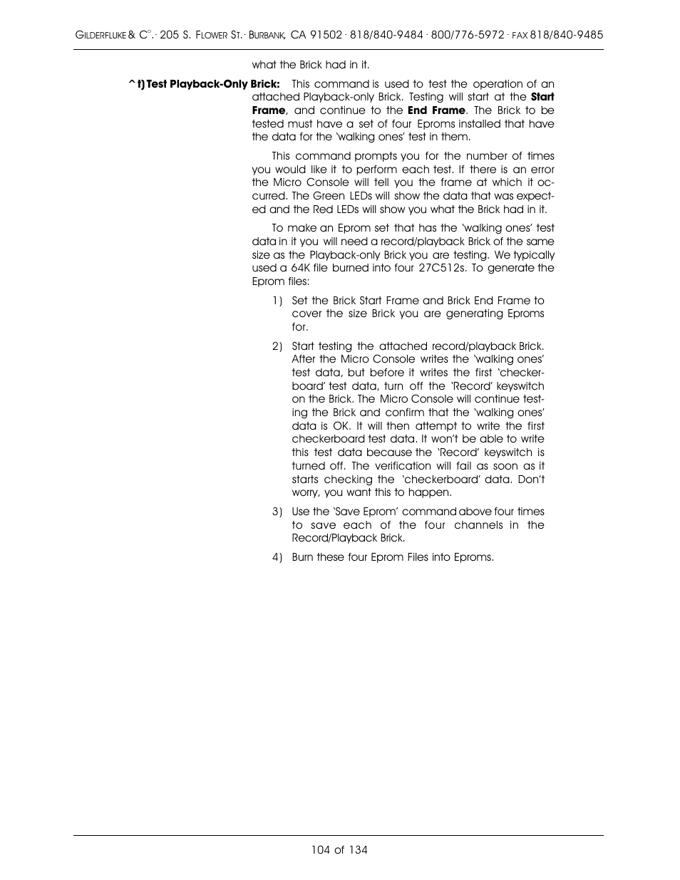 Gilderfluke&Co old Smart Brick Manual User Manual | Page 114 / 144