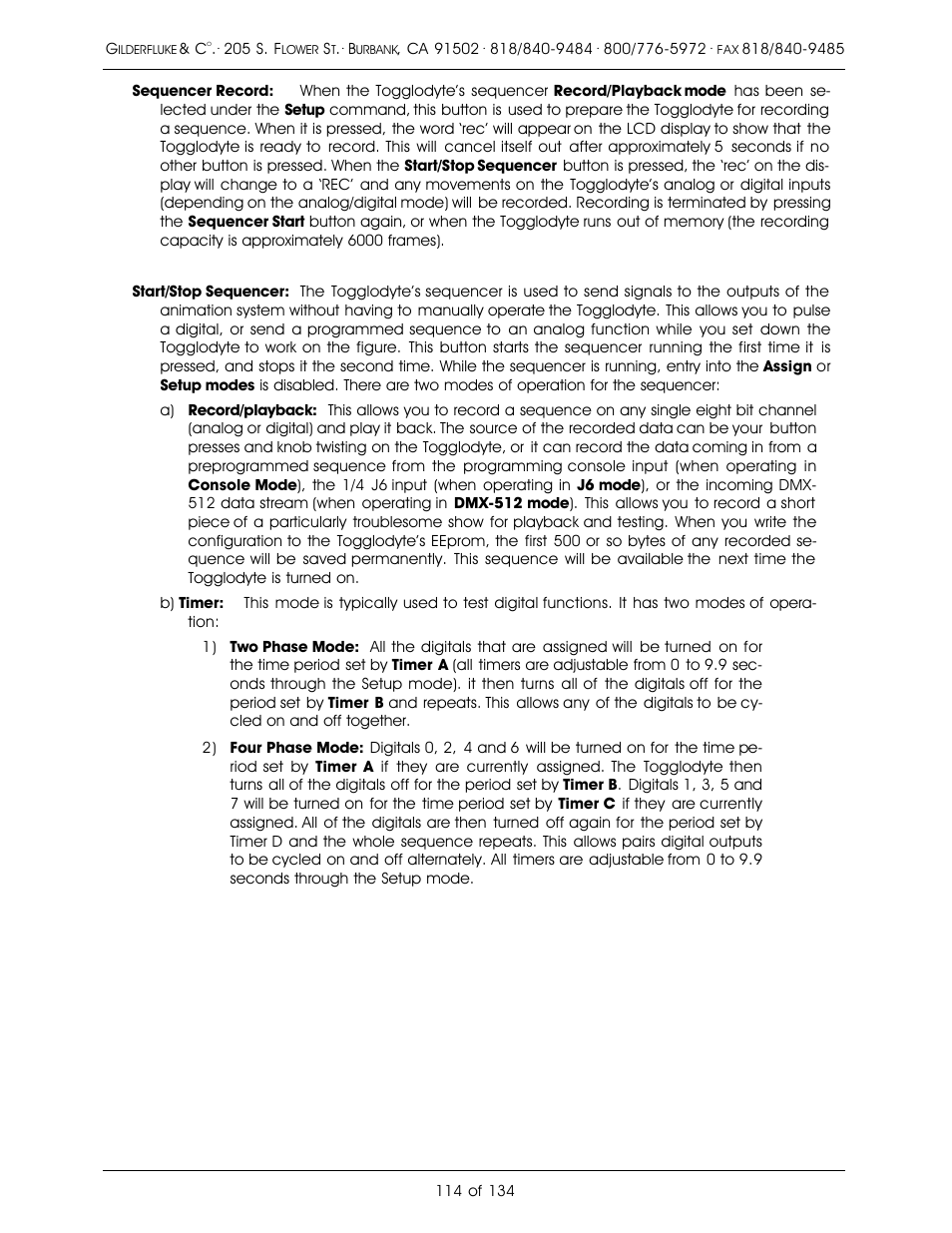 Gilderfluke&Co old Smart Brick Manual User Manual | Page 124 / 144