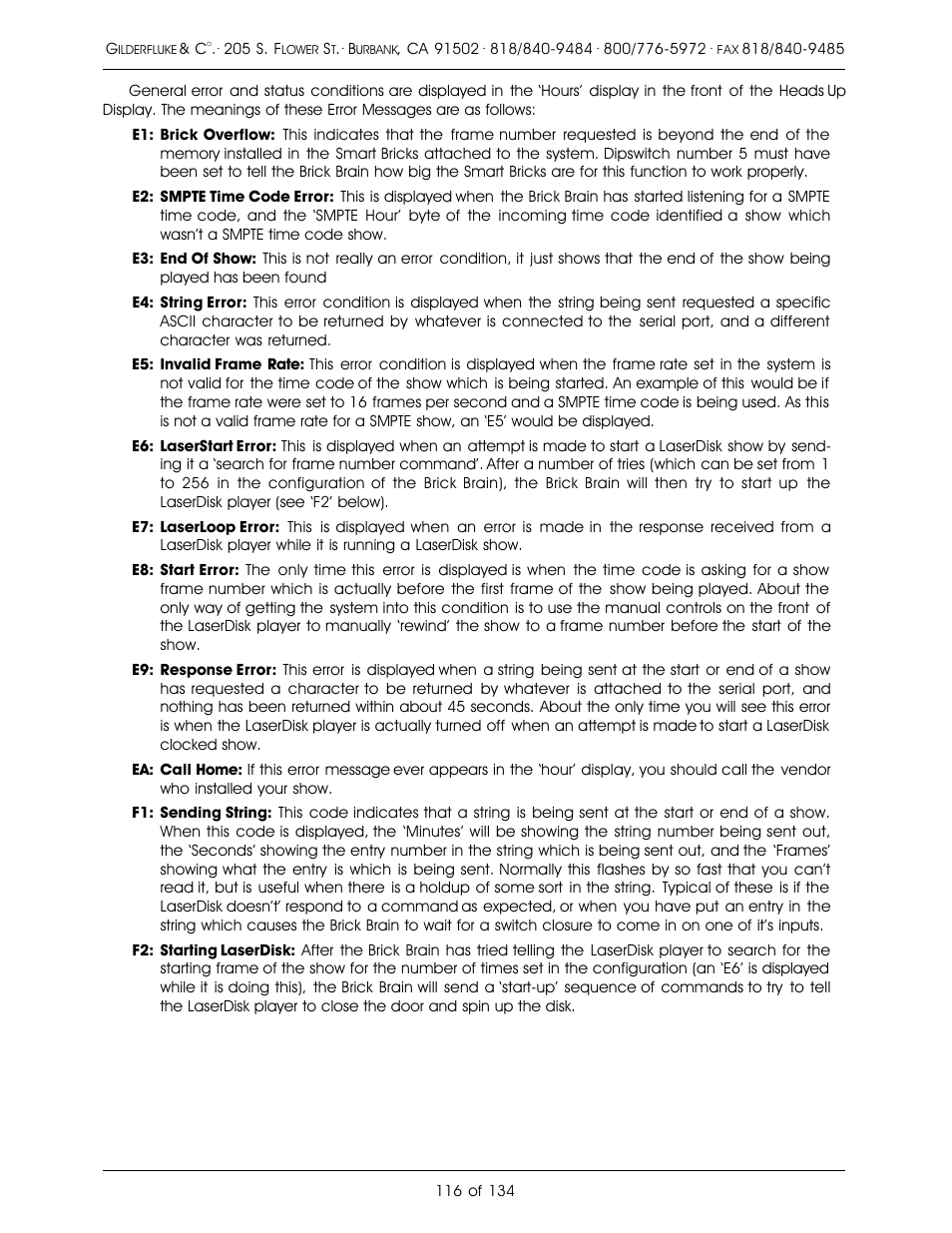 Gilderfluke&Co old Smart Brick Manual User Manual | Page 126 / 144