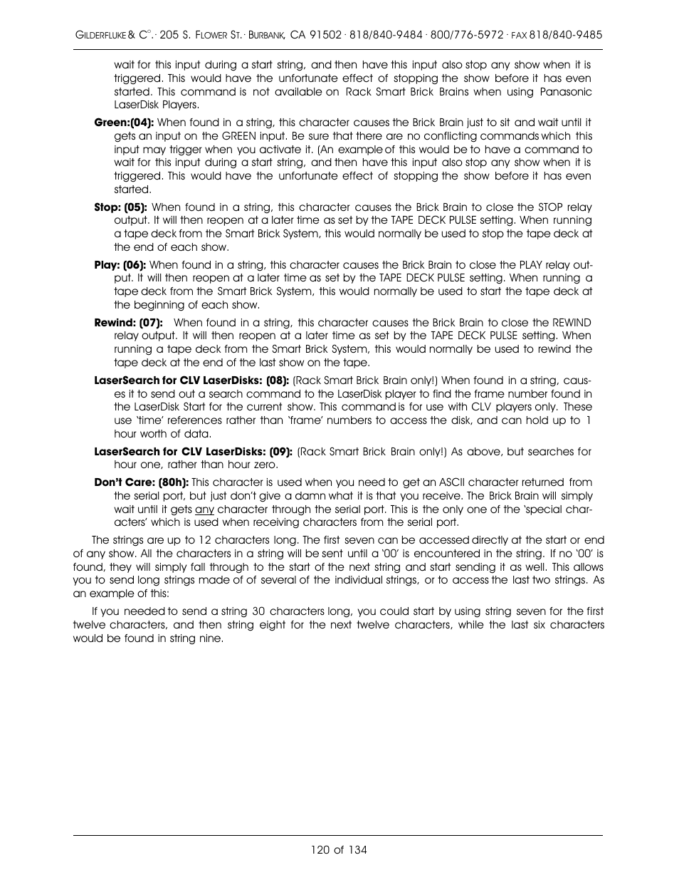 Gilderfluke&Co old Smart Brick Manual User Manual | Page 130 / 144