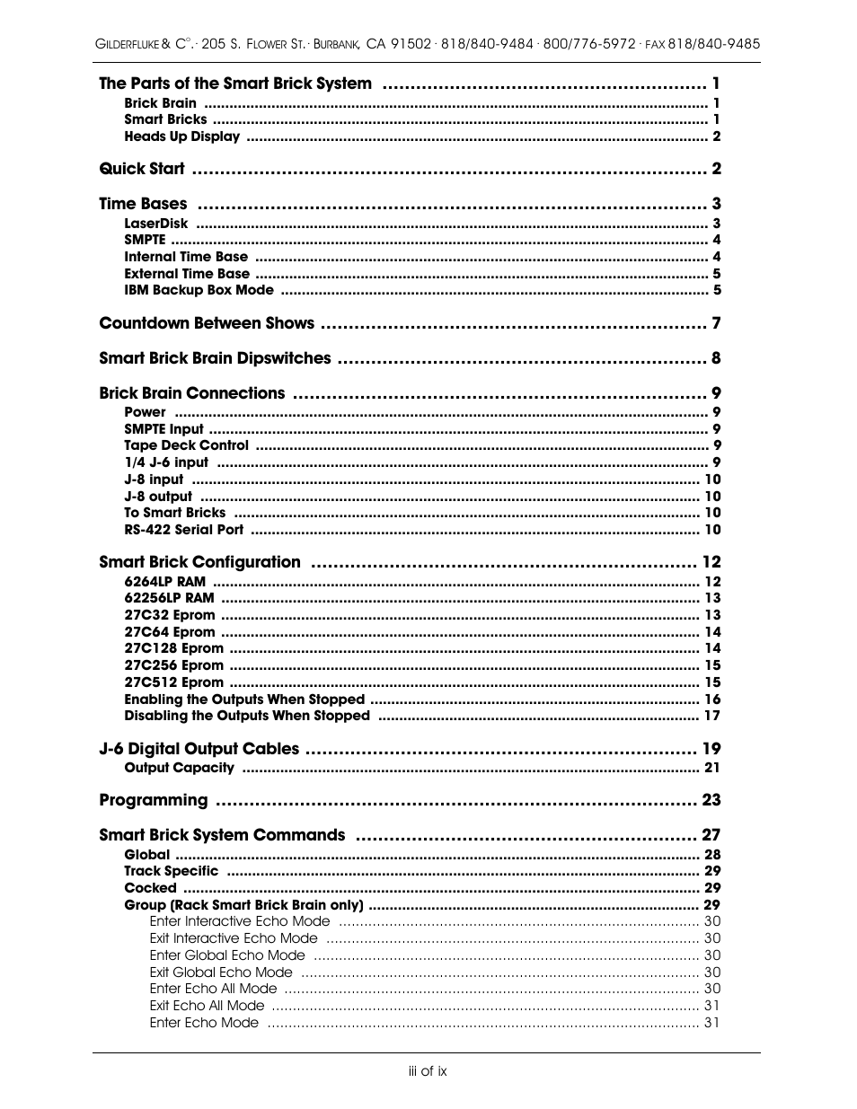Gilderfluke&Co old Smart Brick Manual User Manual | Page 3 / 144