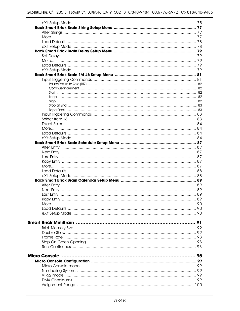 Smart brick minibrain, Micro console | Gilderfluke&Co old Smart Brick Manual User Manual | Page 7 / 144