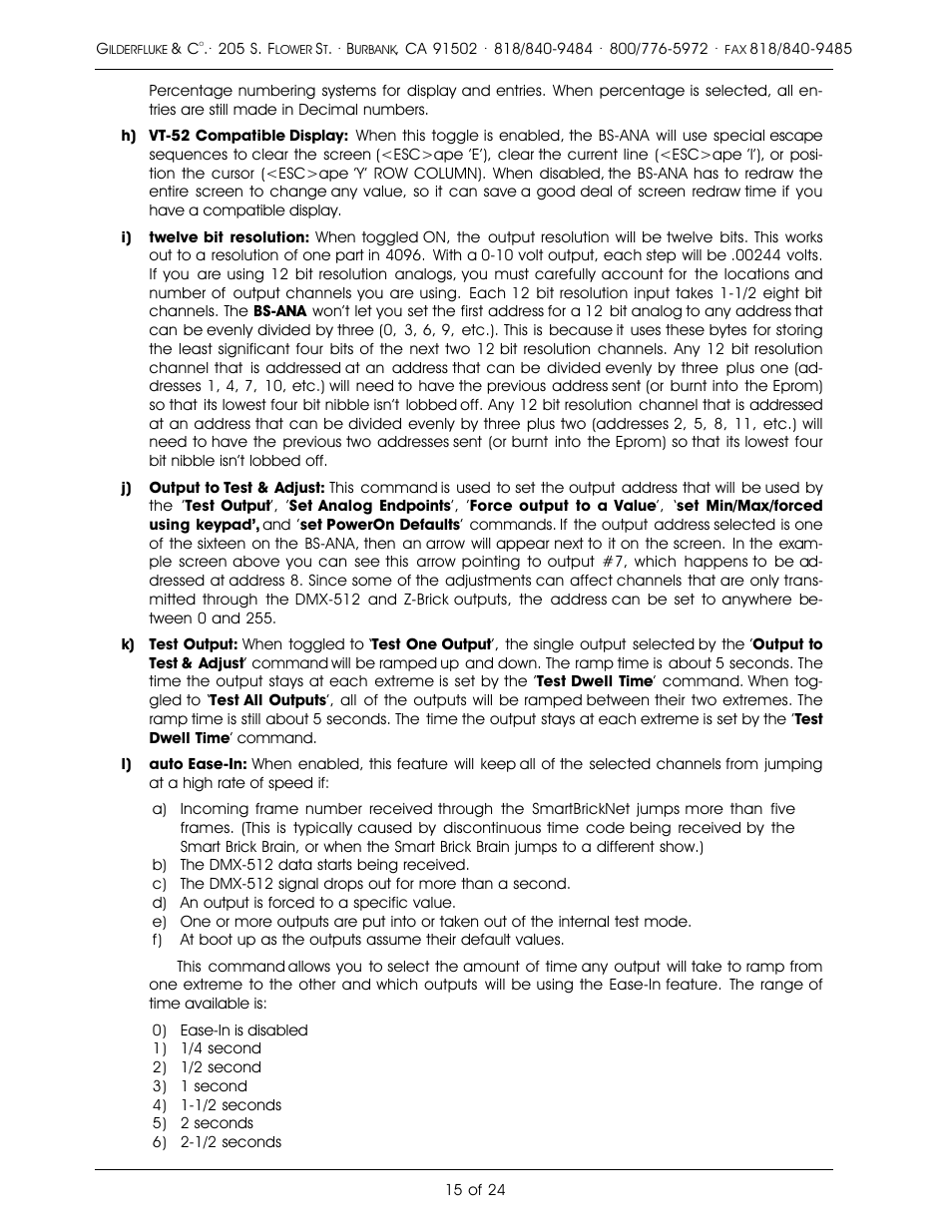 Gilderfluke&Co Analog Output Smart Brick (ver 2.nn w/Eprom memory) User Manual | Page 19 / 28