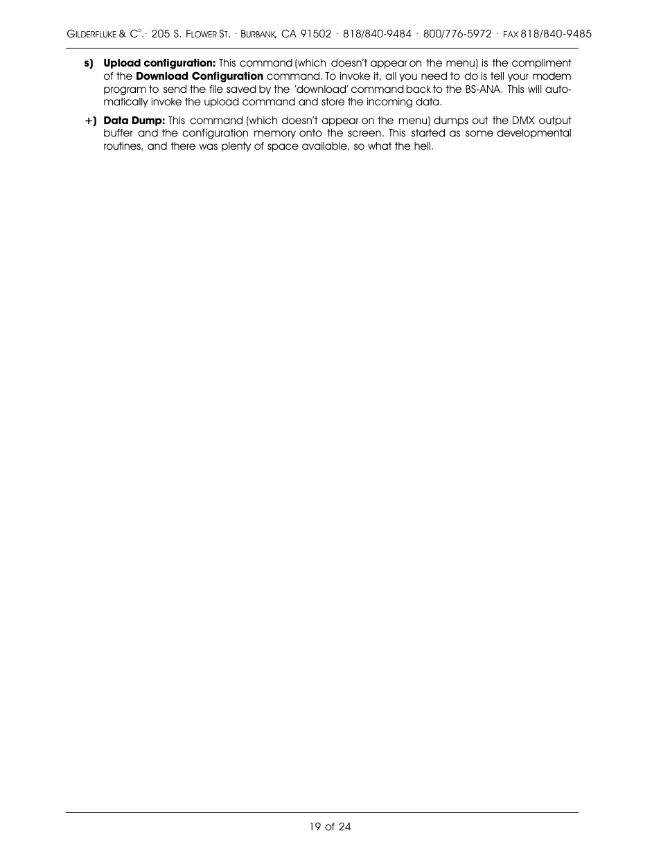 Gilderfluke&Co Analog Output Smart Brick (ver 2.nn w/Eprom memory) User Manual | Page 23 / 28