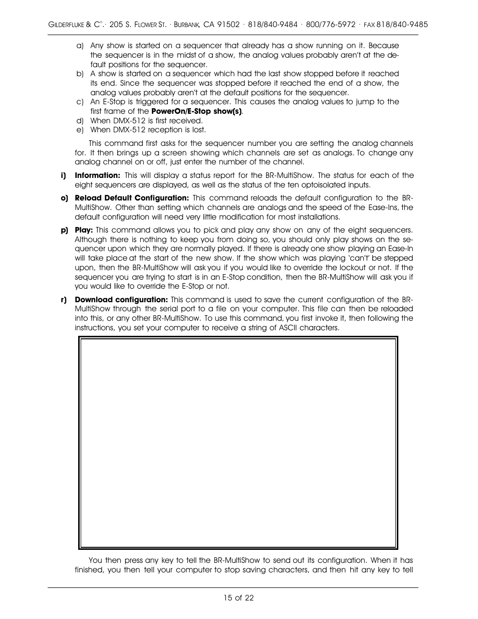 Gilderfluke&Co DMX-512 Output MultiShow Brick User Manual | Page 19 / 26