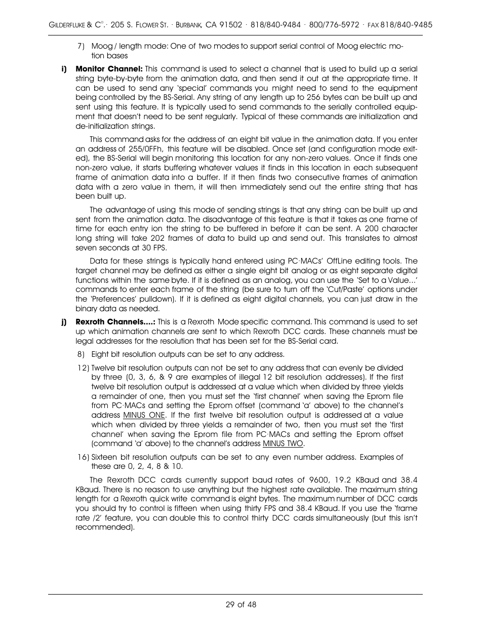 Gilderfluke&Co DMX-512, Serial, and MIDI Output Smart Bricks User Manual | Page 29 / 48