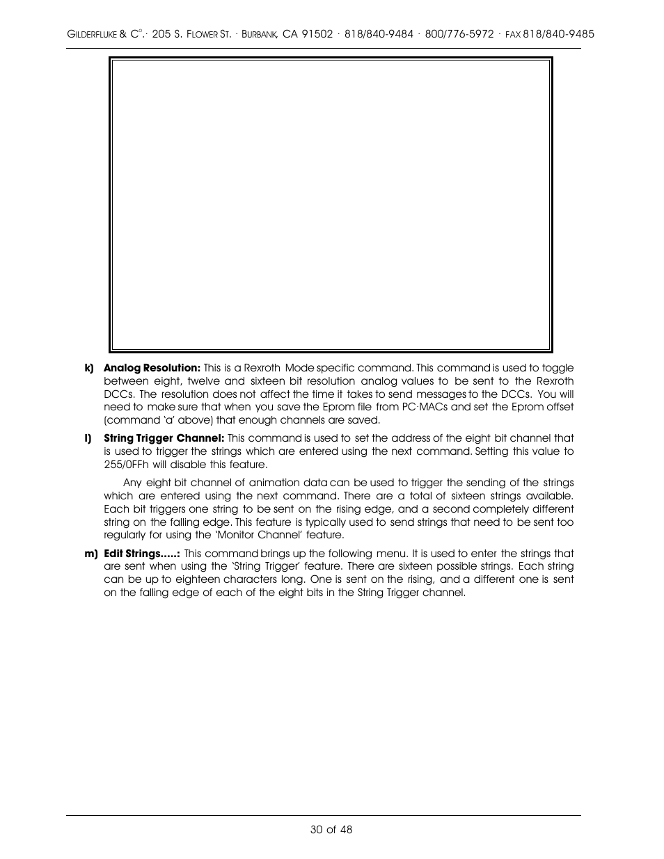 Gilderfluke&Co DMX-512, Serial, and MIDI Output Smart Bricks User Manual | Page 30 / 48