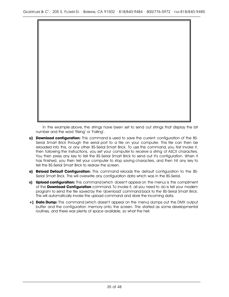 Gilderfluke&Co DMX-512, Serial, and MIDI Output Smart Bricks User Manual | Page 35 / 48