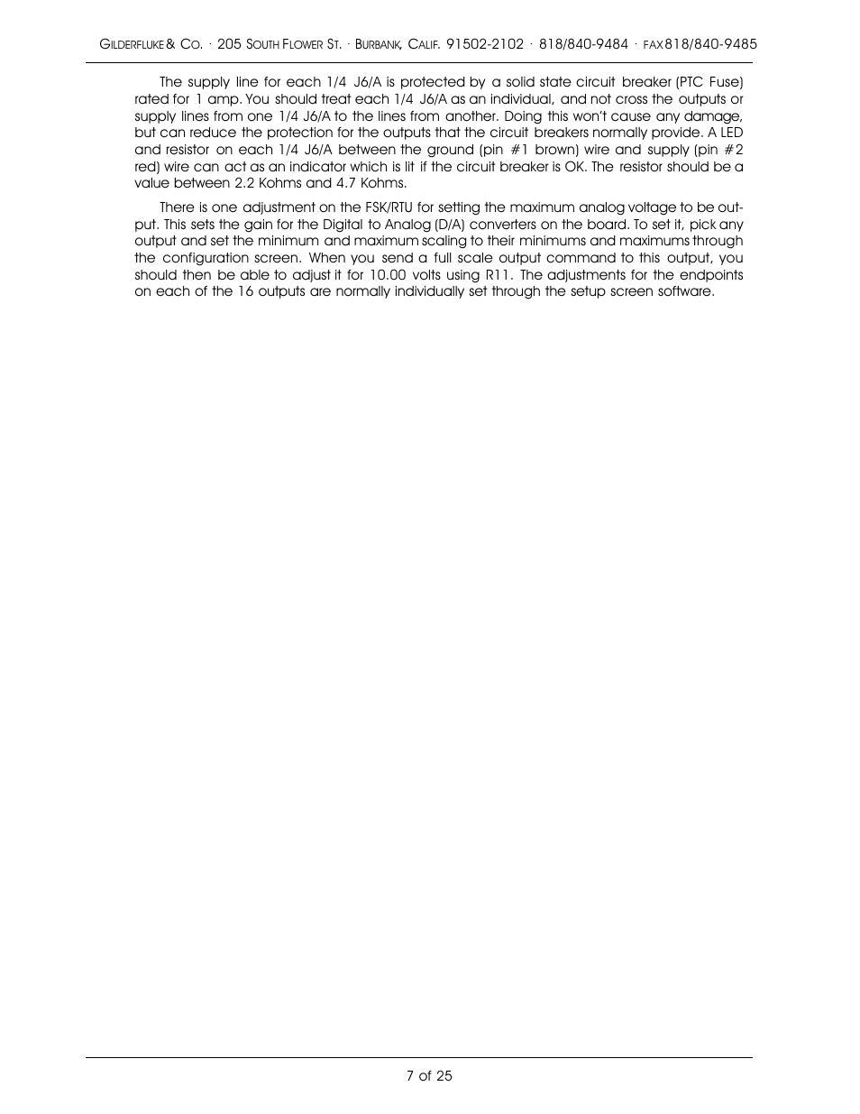 Gilderfluke&Co Frequency Shift Keyed/Remote Terminal Unit User Manual | Page 11 / 29