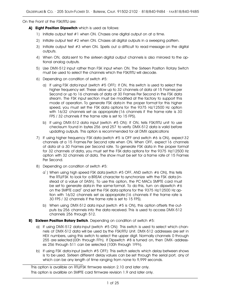 Gilderfluke&Co Frequency Shift Keyed/Remote Terminal Unit User Manual | Page 5 / 29