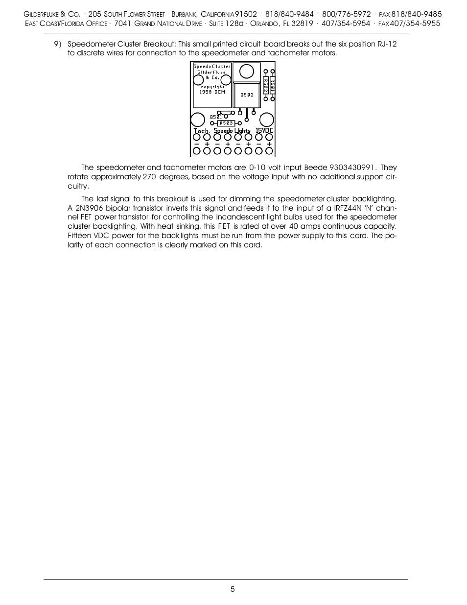Gilderfluke&Co Back to the Future User Manual | Page 5 / 9