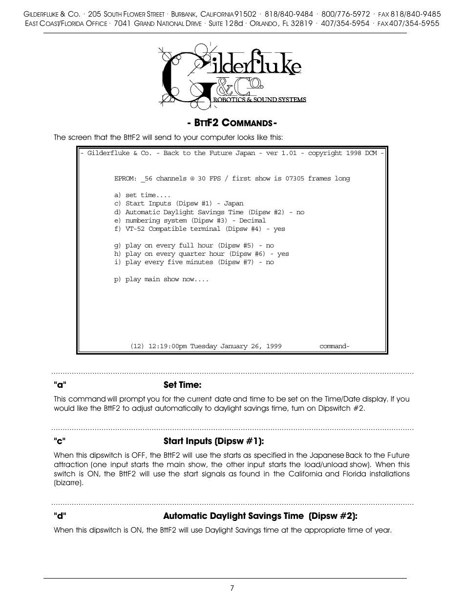 F2 c | Gilderfluke&Co Back to the Future User Manual | Page 7 / 9