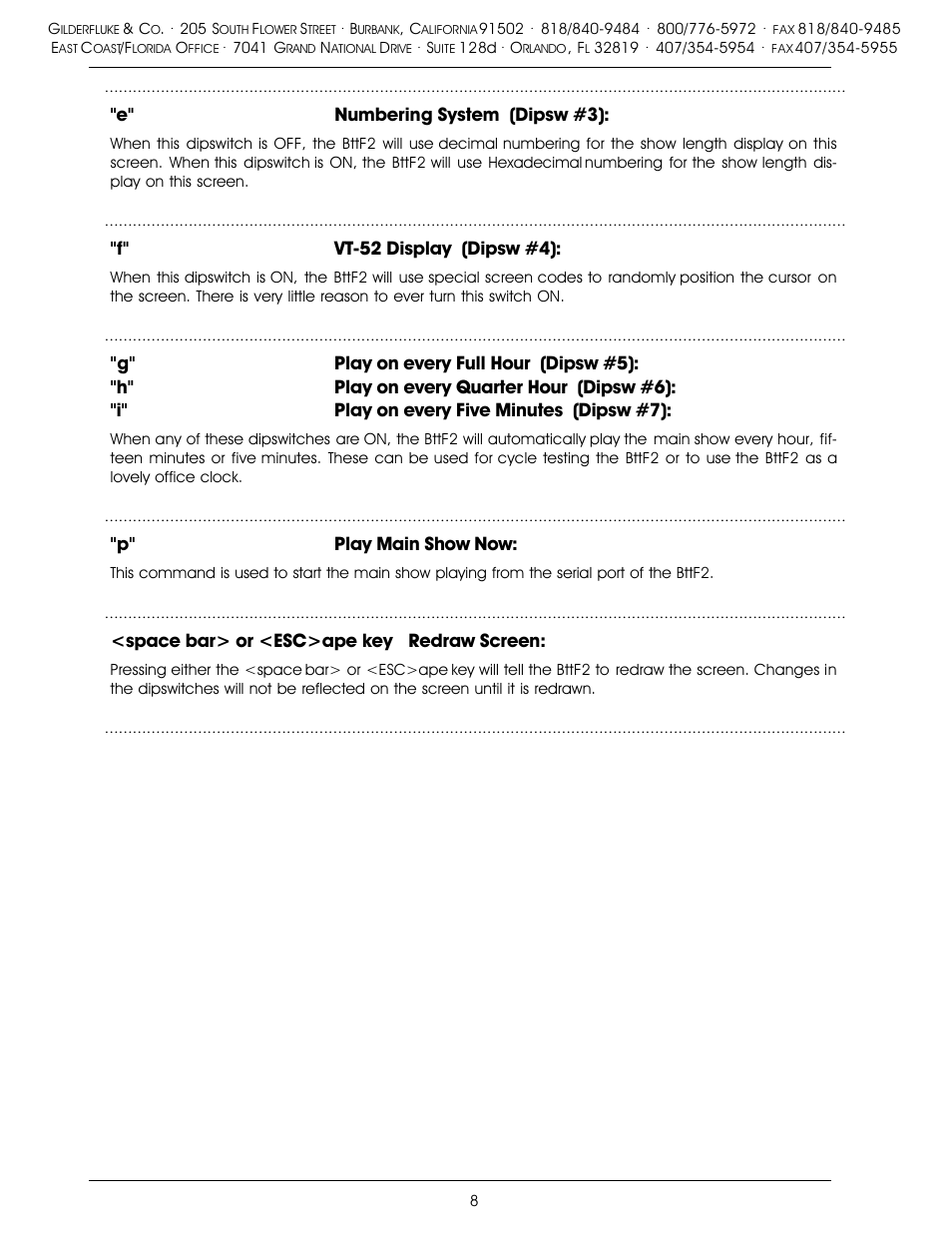 Gilderfluke&Co Back to the Future User Manual | Page 8 / 9