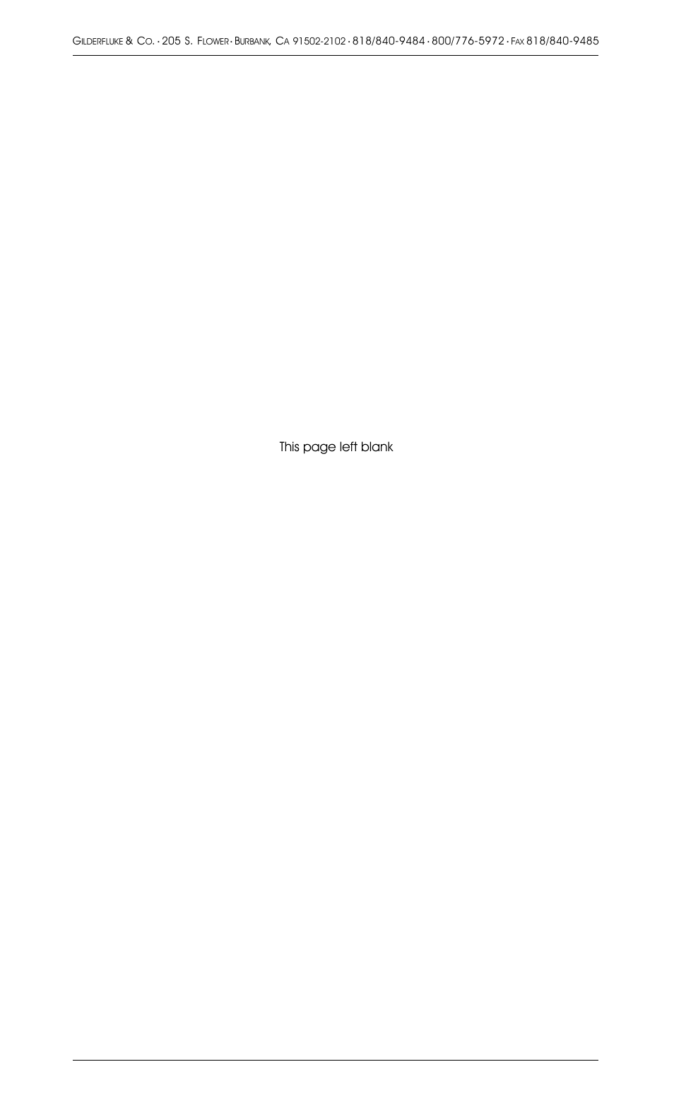 This page left blank | Gilderfluke&Co 8 Bit Digital Audio Systems User Manual | Page 2 / 80