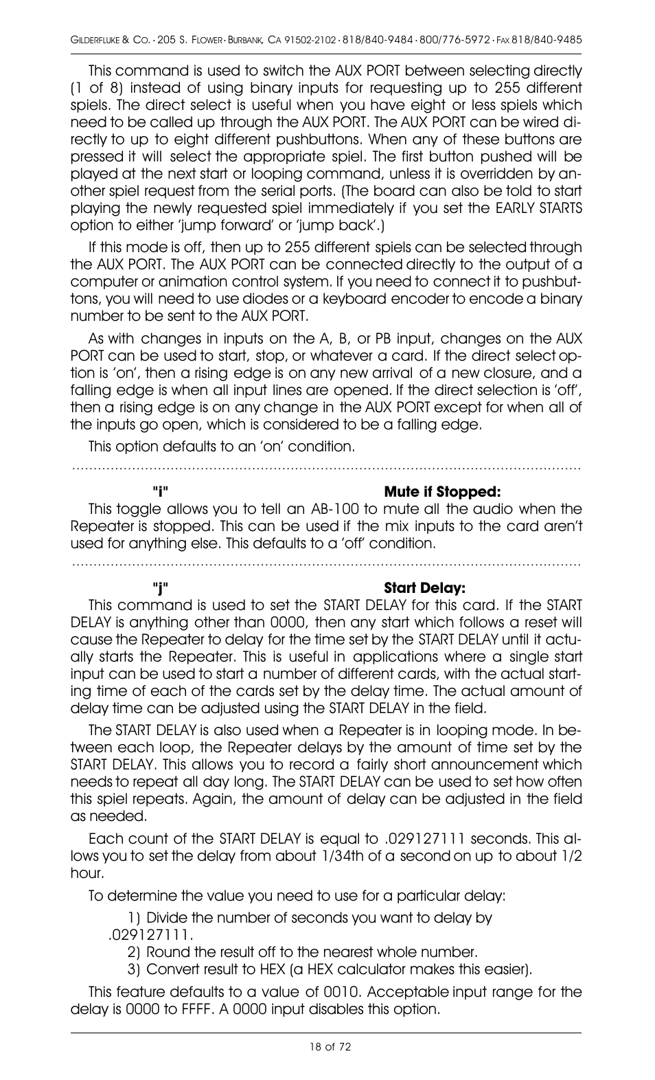 Gilderfluke&Co 8 Bit Digital Audio Systems User Manual | Page 26 / 80