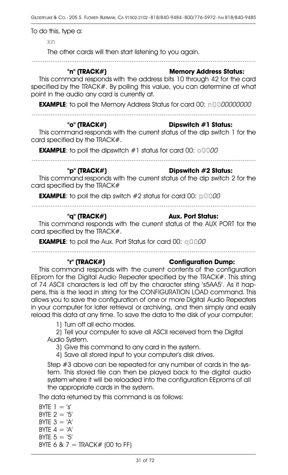 Gilderfluke&Co 8 Bit Digital Audio Systems User Manual | Page 39 / 80