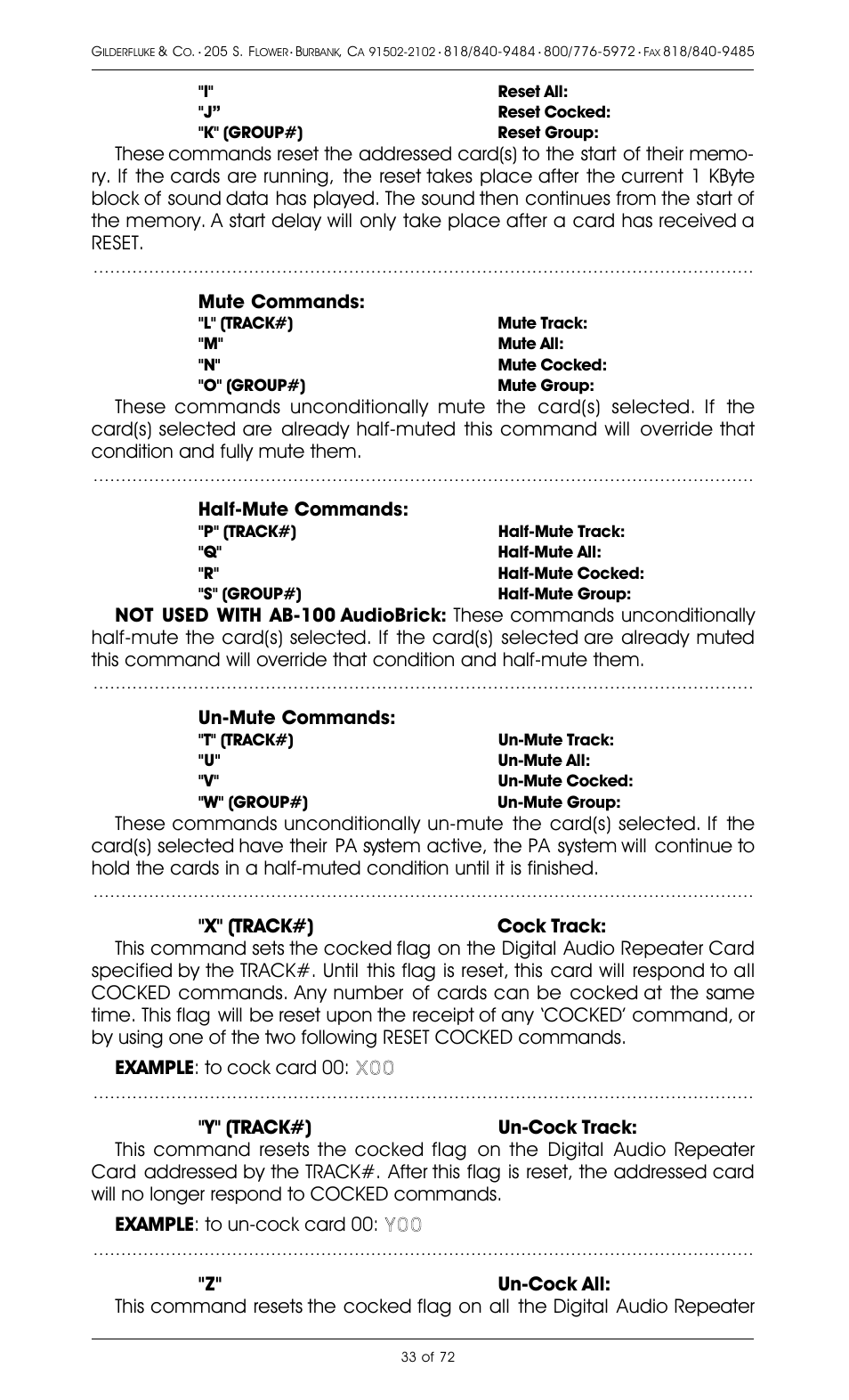 Gilderfluke&Co 8 Bit Digital Audio Systems User Manual | Page 41 / 80