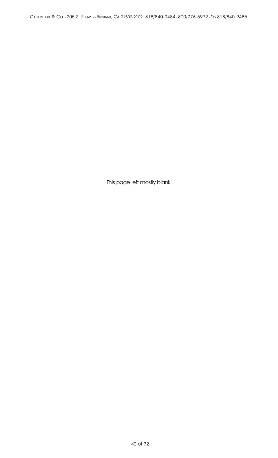 This page left mostly blank | Gilderfluke&Co 8 Bit Digital Audio Systems User Manual | Page 48 / 80