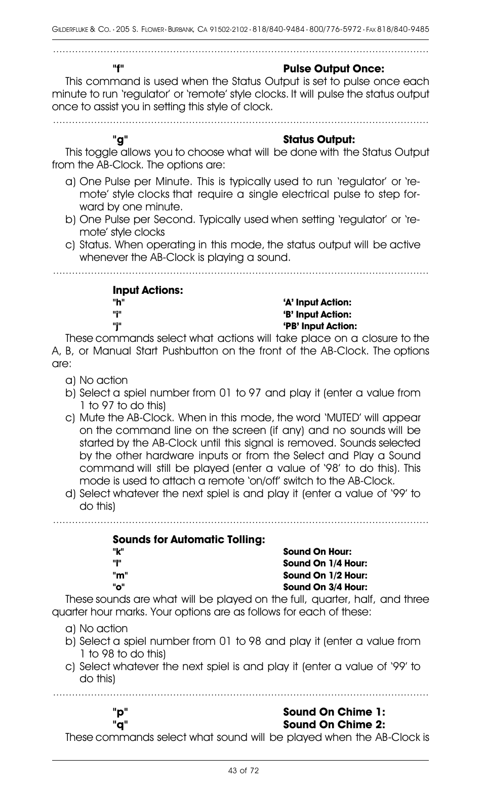 Gilderfluke&Co 8 Bit Digital Audio Systems User Manual | Page 51 / 80