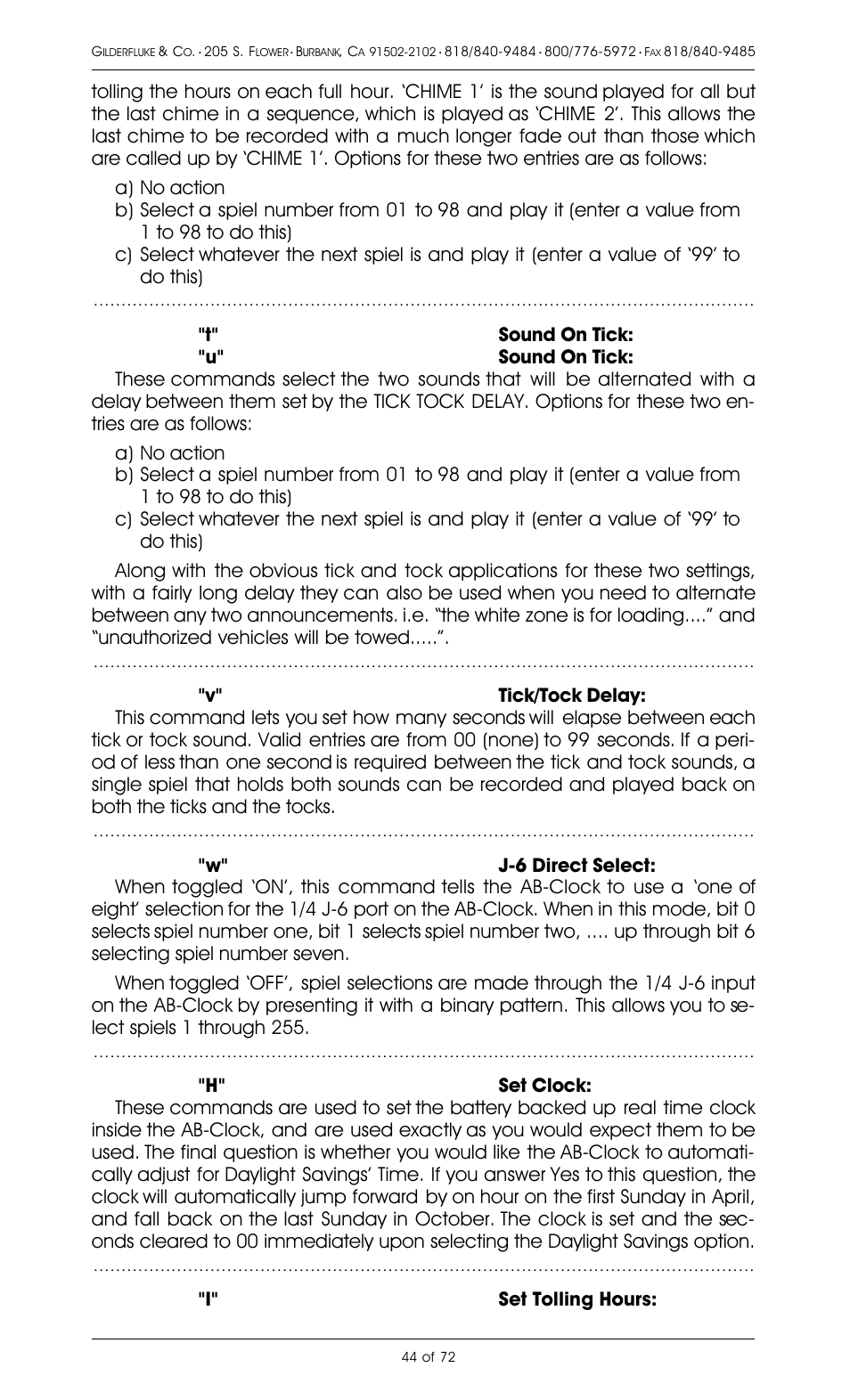 Gilderfluke&Co 8 Bit Digital Audio Systems User Manual | Page 52 / 80