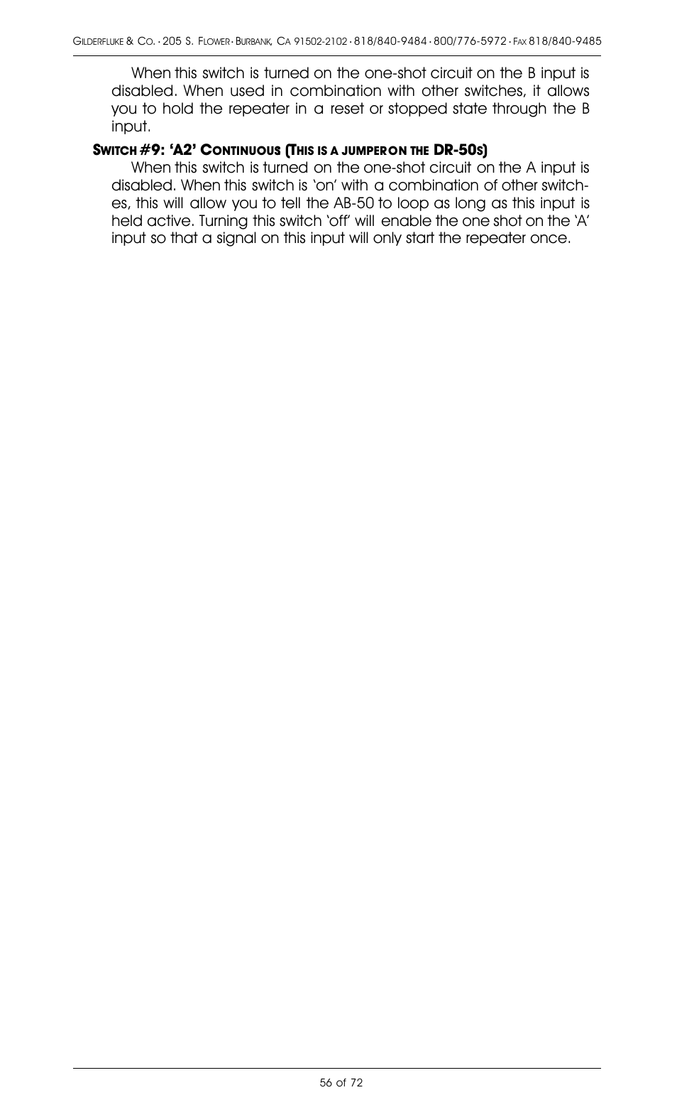 Фa2х c, Dr-50 | Gilderfluke&Co 8 Bit Digital Audio Systems User Manual | Page 64 / 80